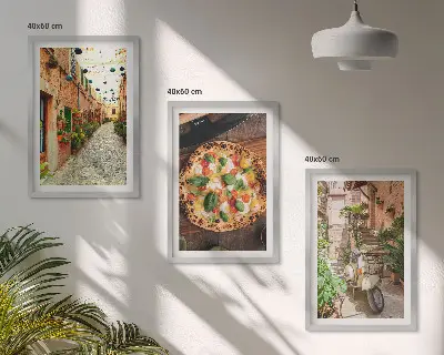 Šarmantne ulice s pizzom set od 3 slike u okviru