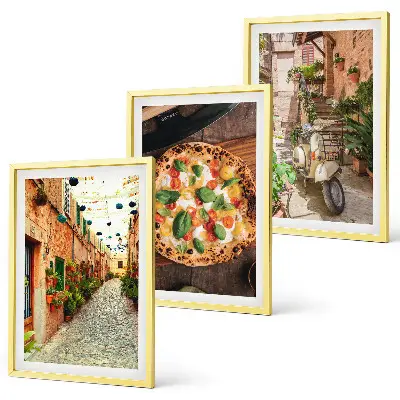 Šarmantne ulice s pizzom set od 3 slike u okviru