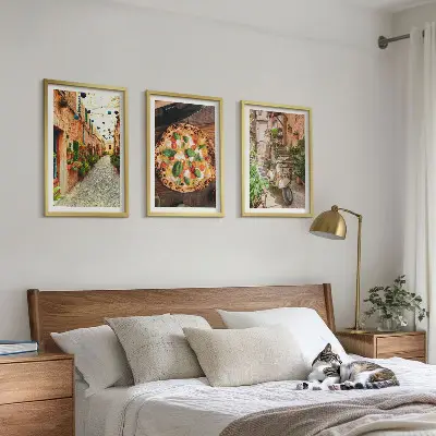 Šarmantne ulice s pizzom set od 3 slike u okviru
