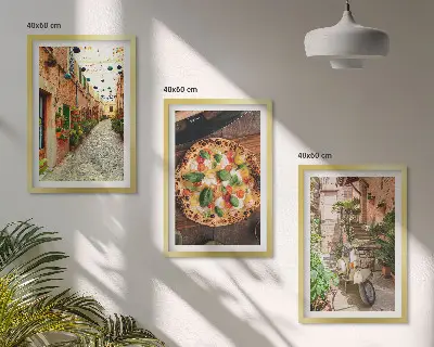 Šarmantne ulice s pizzom set od 3 slike u okviru