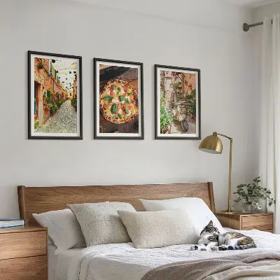Šarmantne ulice s pizzom set od 3 slike u okviru