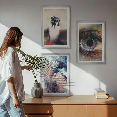Zidna galerija portret žene s apstraktnim emocijama