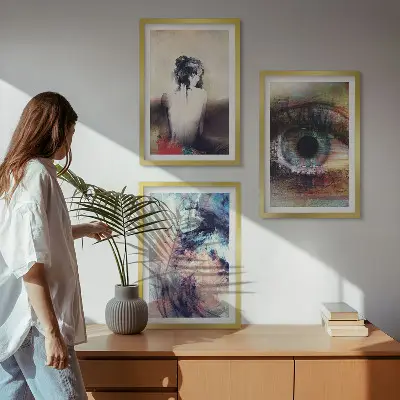 Zidna galerija portret žene s apstraktnim emocijama