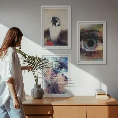 Zidna galerija portret žene s apstraktnim emocijama