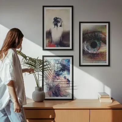 Zidna galerija portret žene s apstraktnim emocijama