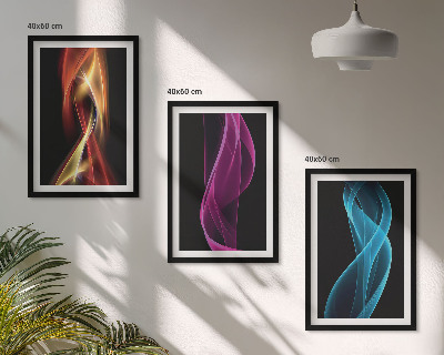 Zidna galerija Neonske valovne linije tamne pozadine