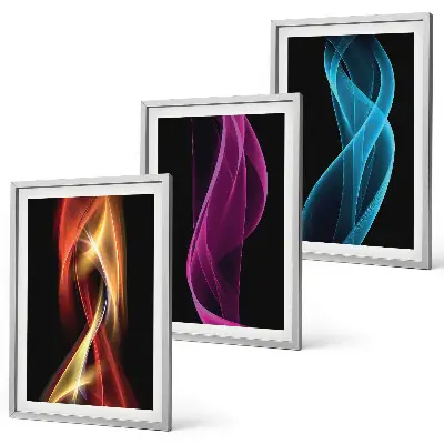 Zidna galerija neonske valovite linije na tamnoj pozadini