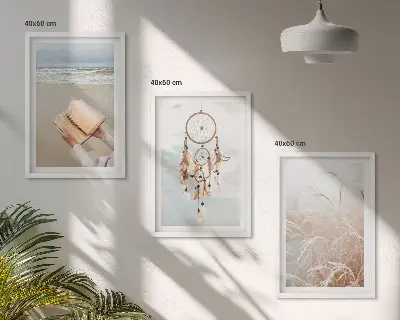 Mirni boho ljetni pejzaži triptih u okviru