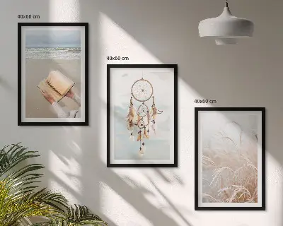 Mirni boho ljetni pejzaži triptih u okviru