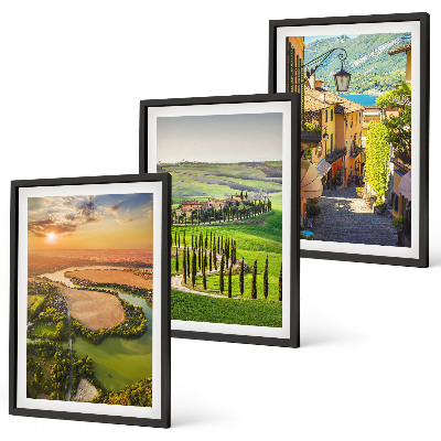 Set 3 slike u okviru Talijanski krajolici riječna ulica
