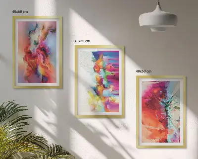 Šarene apstrakcije forme triptih u okviru