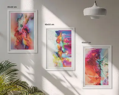 Šarene apstrakcije forme triptih u okviru