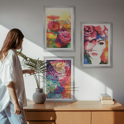 Zidna galerija Portret žene s intenzivnim cvijećem