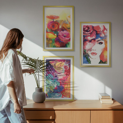 Zidna galerija Portret žene s intenzivnim cvijećem