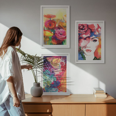 Zidna galerija Portret žene s intenzivnim cvijećem