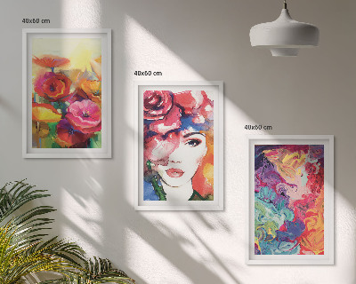 Zidna galerija Portret žene s intenzivnim cvijećem