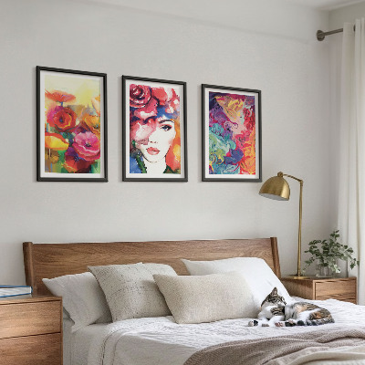 Zidna galerija Portret žene s intenzivnim cvijećem