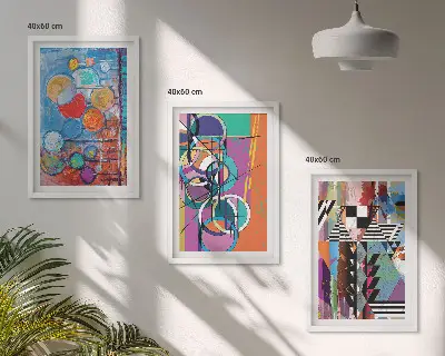 Šarena apstraktna geometrija krugova set od 3 slike u okviru