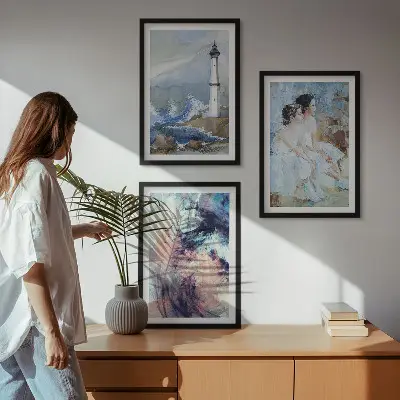Apstraktna plesačica svjetionika triptih u okviru