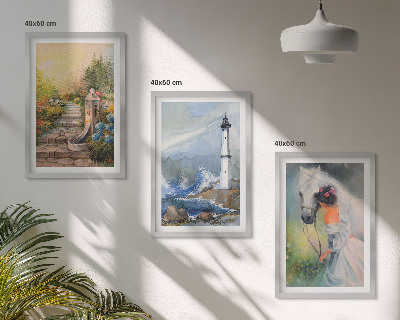Zidna galerija Djevojka s konjem i svjetionikom krajolika
