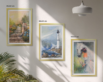 Zidna galerija Djevojka s konjem i svjetionikom krajolika