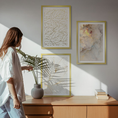 Zidna galerija Apstraktni uzorci lišća od mramora
