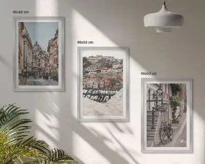 Šarmantne ulice gradske luke set od 3 slike u okviru