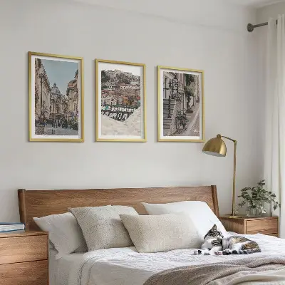 Šarmantne ulice gradske luke set od 3 slike u okviru