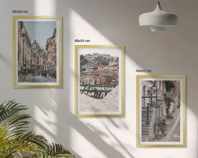 Šarmantne ulice gradske luke set od 3 slike u okviru