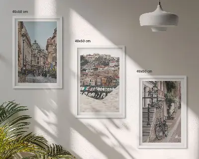 Šarmantne ulice gradske luke set od 3 slike u okviru