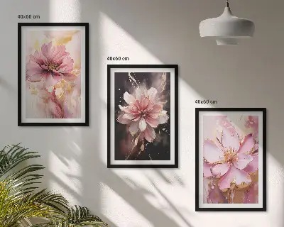 Zidna galerija cvjetne kompozicije od ruža u bijeloj boji