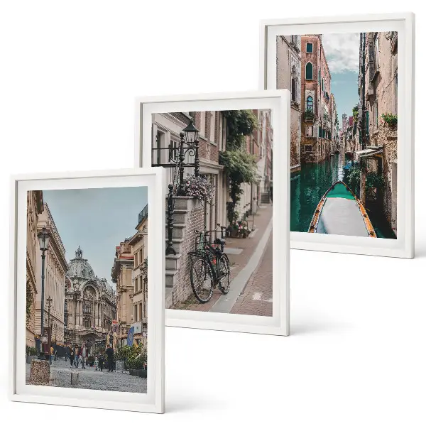 Venecijanske vodene ulice set od 3 slike u okviru