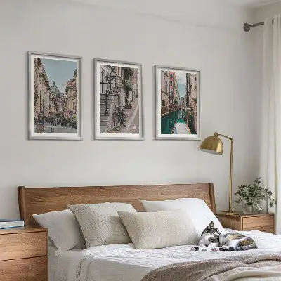 Venecijanske vodene ulice set od 3 slike u okviru