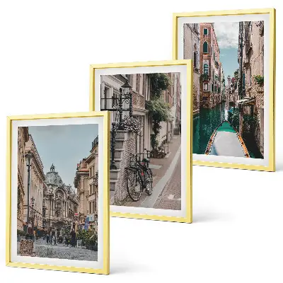 Venecijanske vodene ulice set od 3 slike u okviru