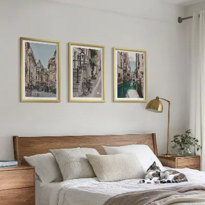 Venecijanske vodene ulice set od 3 slike u okviru