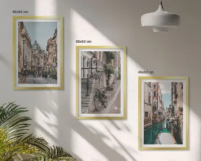 Venecijanske vodene ulice set od 3 slike u okviru