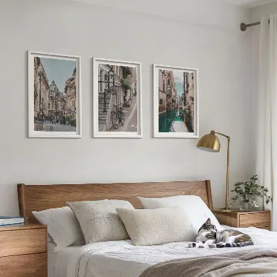 Venecijanske vodene ulice set od 3 slike u okviru