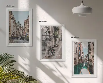 Venecijanske vodene ulice set od 3 slike u okviru