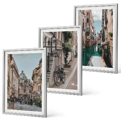Venecijanske vodene ulice set od 3 slike u okviru