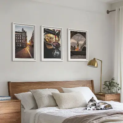 Slika s motivom gradske hrane iz Londona triptih u okviru
