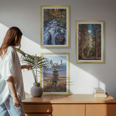 Zidna galerija Vodopad šuma planine jelen priroda