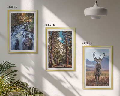 Zidna galerija Vodopad šuma planine jelen priroda
