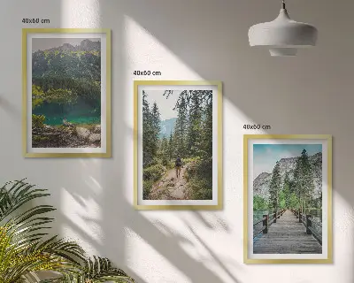 Planine, jezera, šume, staze triptih u okviru