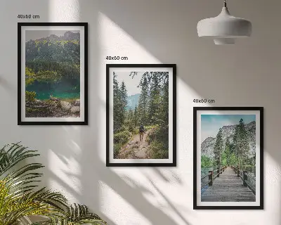 Planine, jezera, šume, staze triptih u okviru