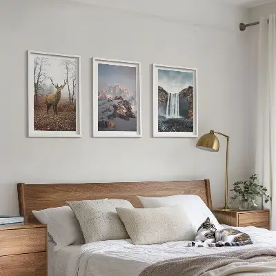 Divlji planinski krajolici set od 3 slike u okviru