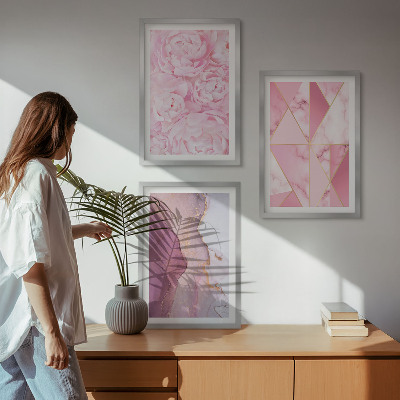 Zidna galerija Ružičasti geometrijski božuri