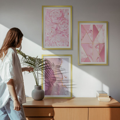 Zidna galerija Ružičasti geometrijski božuri