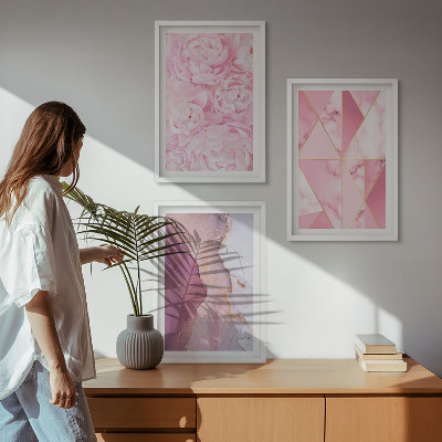Zidna galerija Ružičasti geometrijski božuri