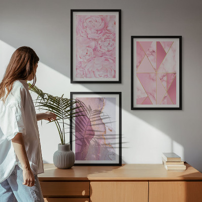 Zidna galerija Ružičasti geometrijski božuri