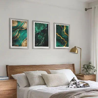 Set 3 slike u okviru s motivom elegantnih uzoraka kamena